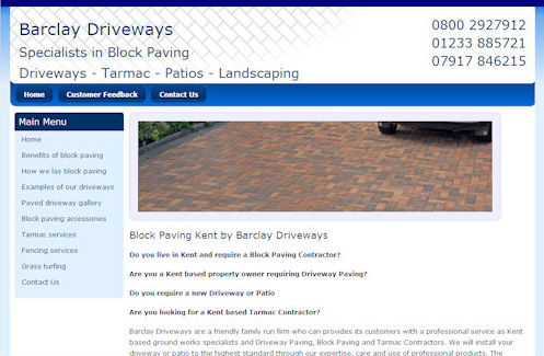 Barclay Drieways Website Design