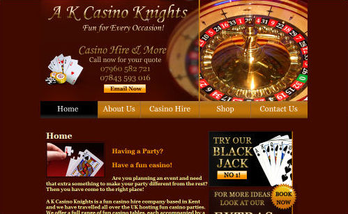 A K Casino Knights Website Design
