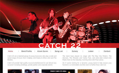 Catch 22 Band Website Design