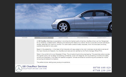 GB Chauffeur Website Design