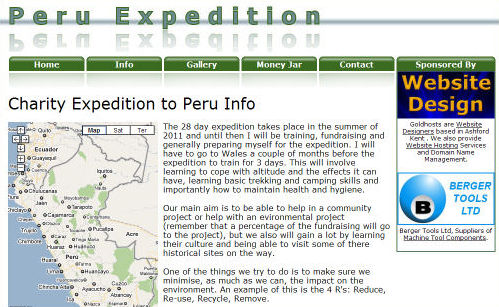 Peru Expedition Website Design