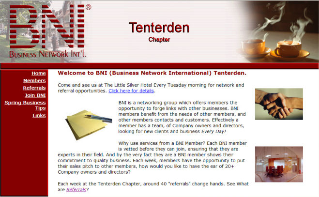 BNI Tenterden Website Design