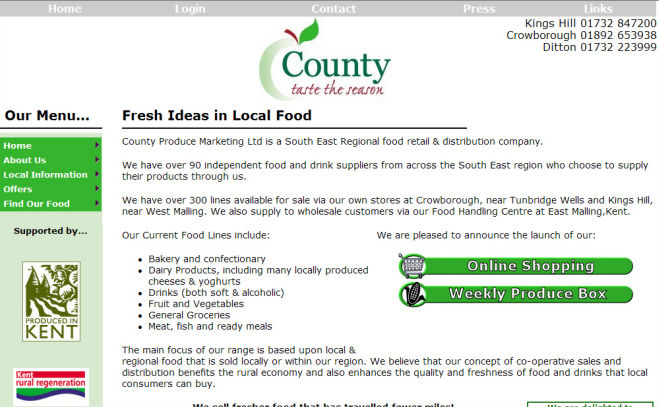 County Produce Website Design