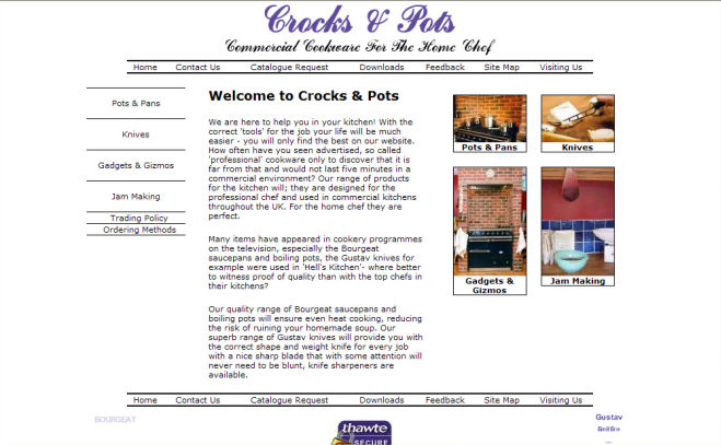Crocks and Pots Website Design