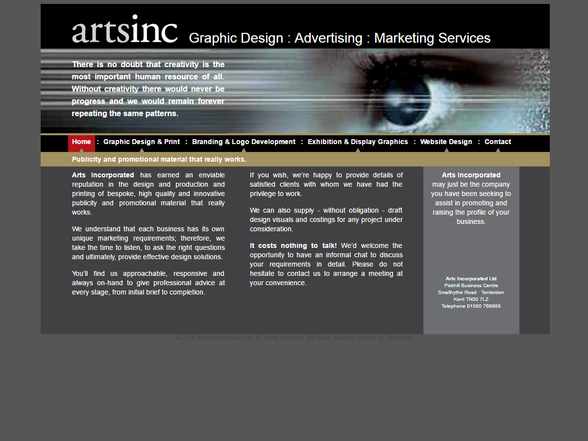 Arts Inc Website Design