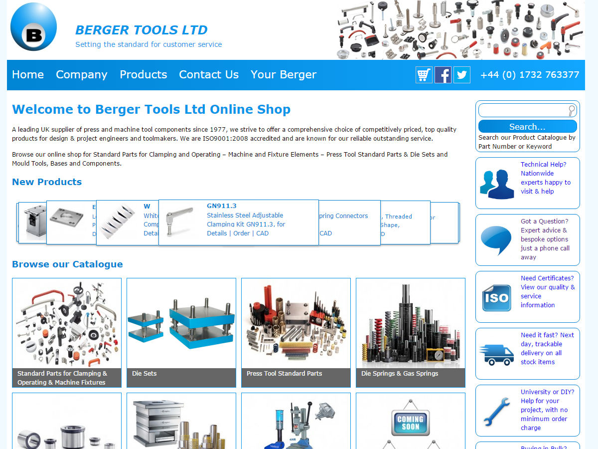 Berger Tools Website Design