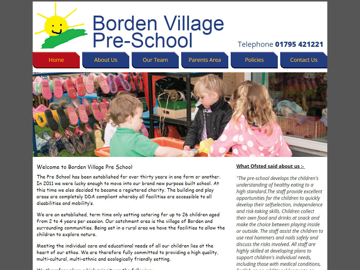 Borden Village School Website Design