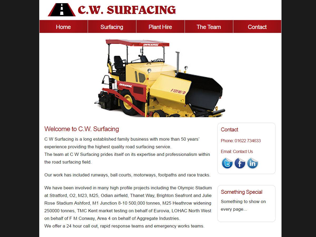 CW Surfacing Website Design