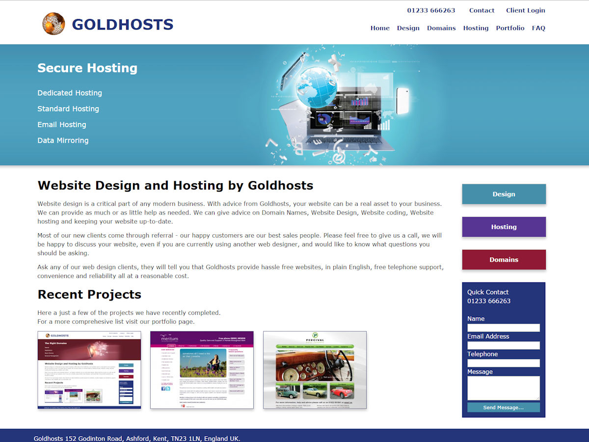 Goldhosts Website Design