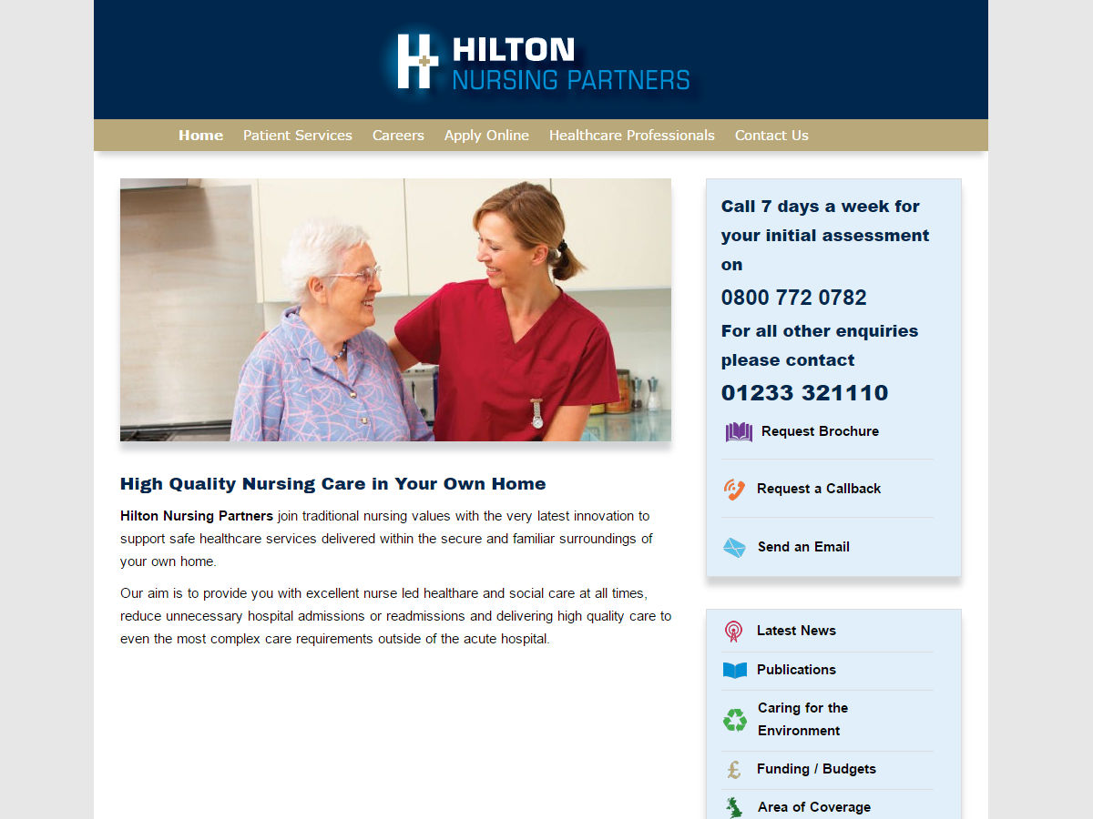 Hilton Nursing Partners Website Design