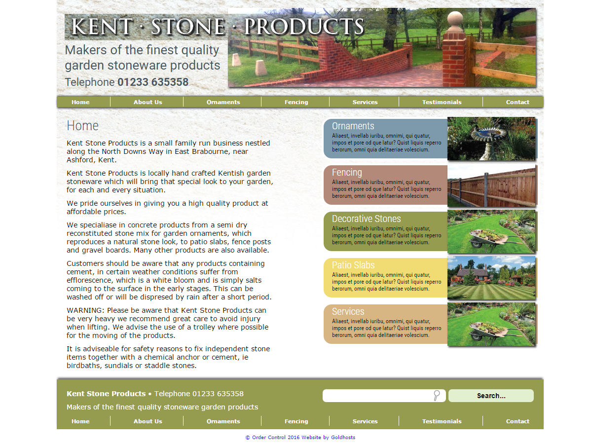 Kent Stone Products Website Design