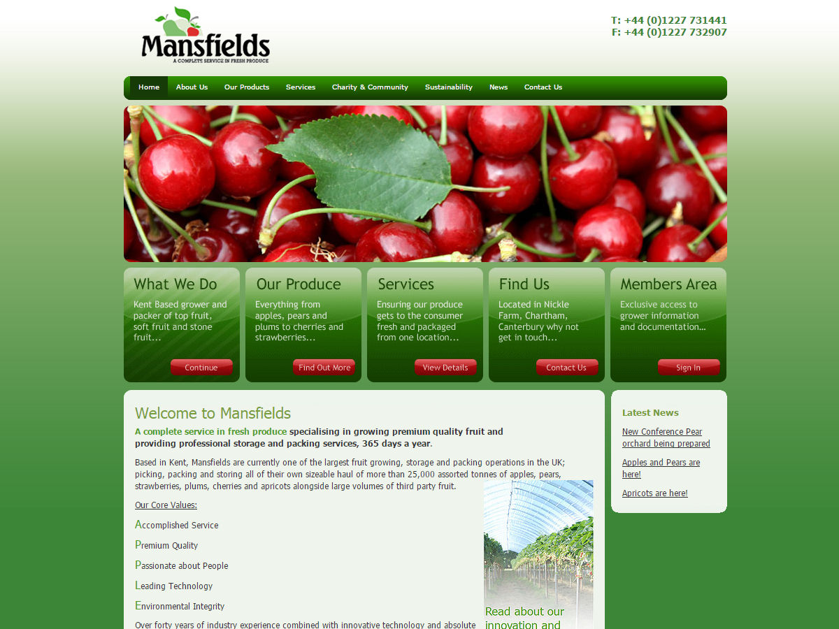 Mansfelds Website Design