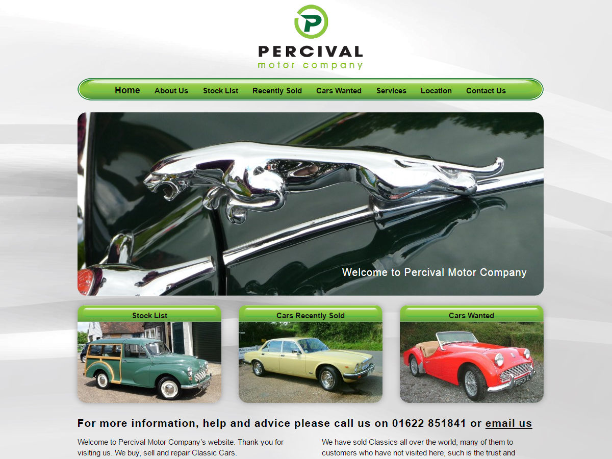 Percival Motor Company Website Design