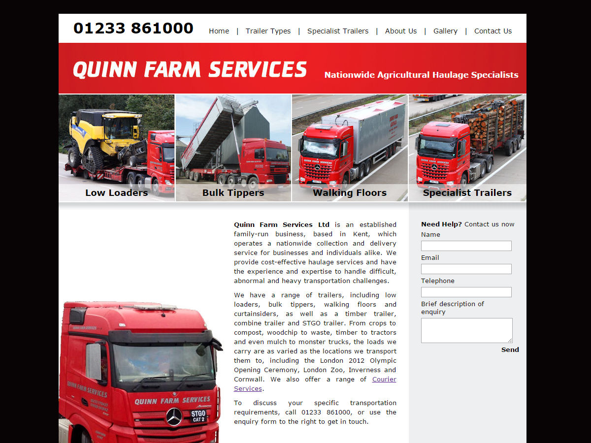 Quinn Farm Services Website Design