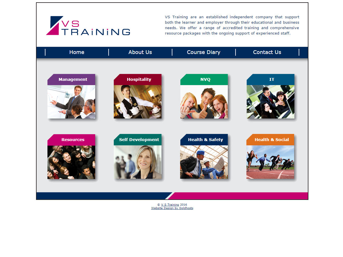 VS Training Website Design